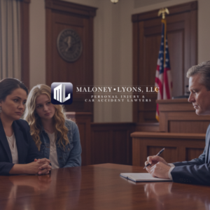 Mississippi attorney consulting with grieving family about wrongful death claim after fatal car accident.