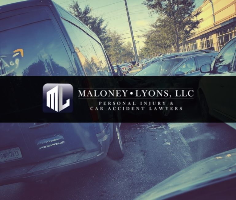 Amazon truck rear-ending another vehicle in Biloxi, Mississippi illustrating a case handled by Maloney-Lyons Personal Injury & Car Accident Lawyers