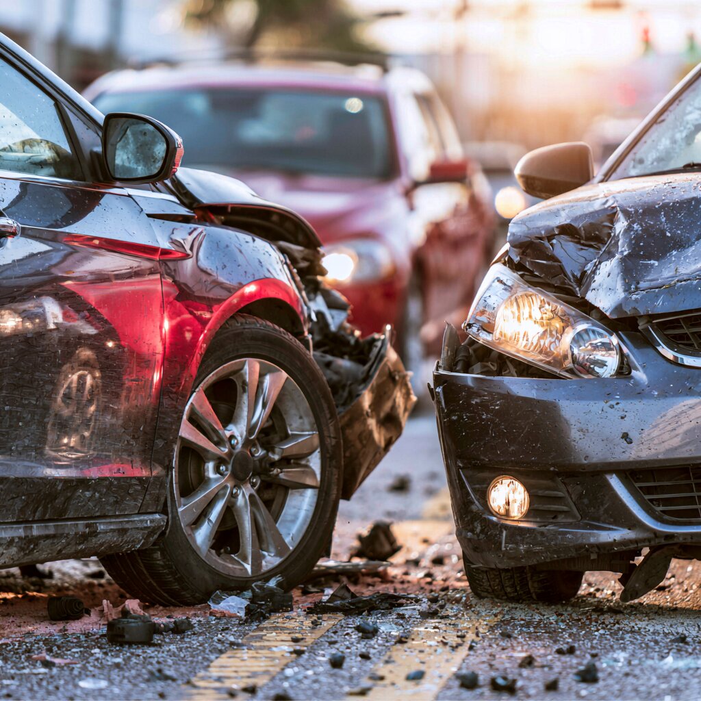 Two cars crashed in an intersection in Biloxi, Mississippi