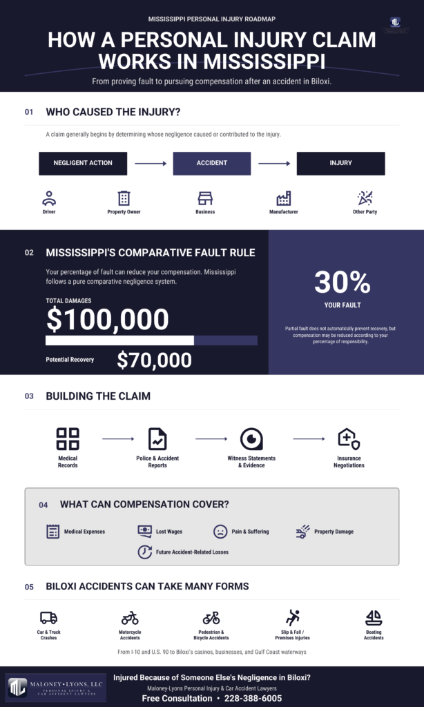 How a personal injury claim works in Mississippi infographic