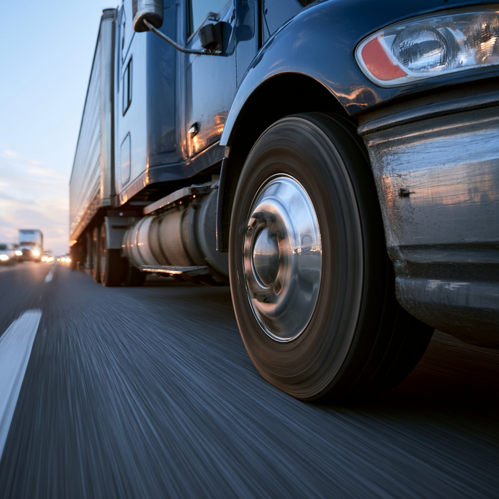 Semi-truck speeding out of control on the highway in Biloxi, Mississippi