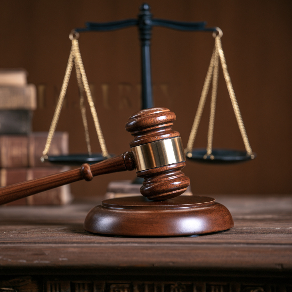 Judges gavel with personal injury scale behind it Mississippi